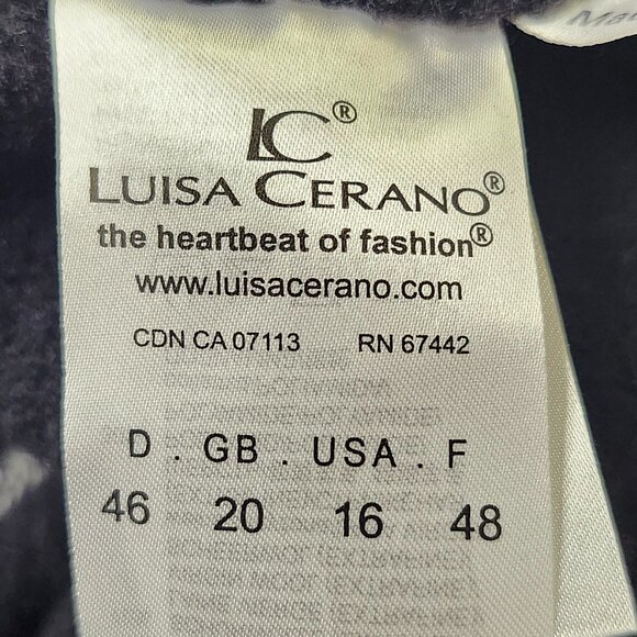 Luisa Cerano Women's Black/Grey Poodle Sweater W/Rhinestones Size 16 - Picture 7 of 11